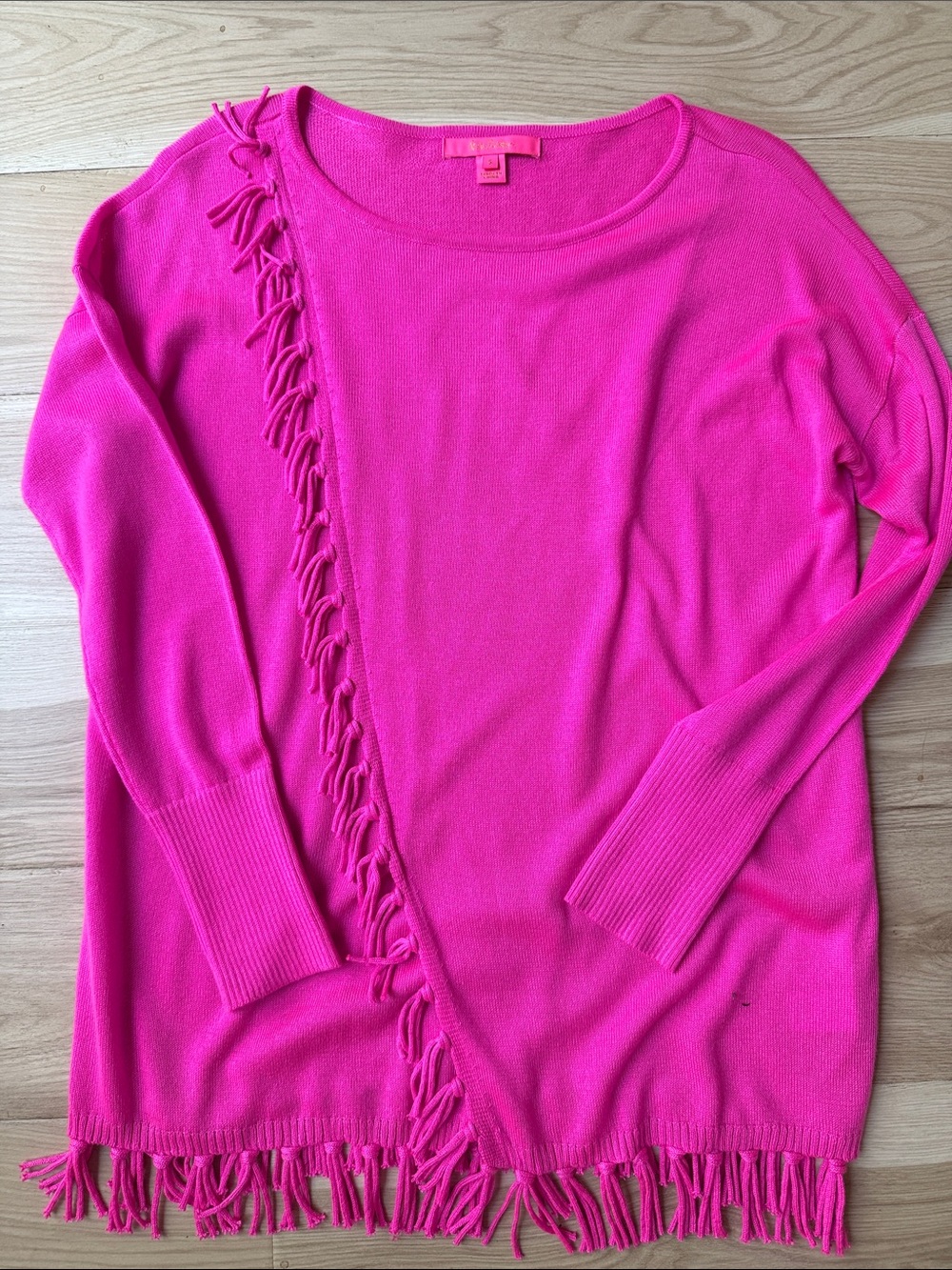 Lilly Pulitzer Hot Pink Fringe Sweater